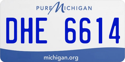 MI license plate DHE6614