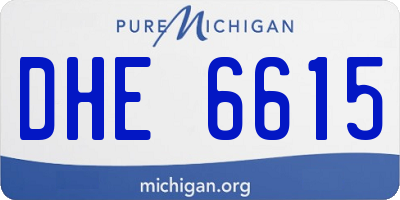 MI license plate DHE6615