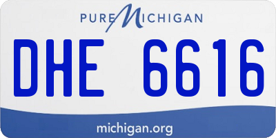 MI license plate DHE6616