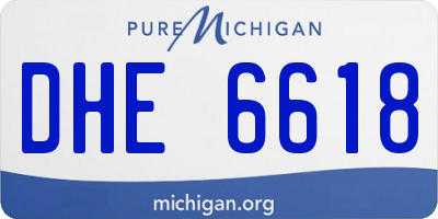 MI license plate DHE6618