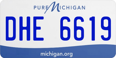 MI license plate DHE6619