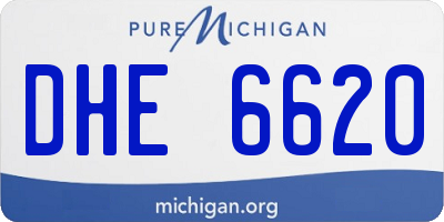 MI license plate DHE6620