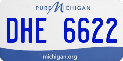 MI license plate DHE6622