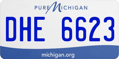 MI license plate DHE6623