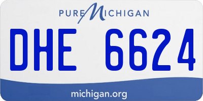 MI license plate DHE6624