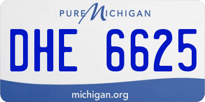 MI license plate DHE6625