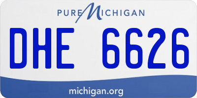 MI license plate DHE6626