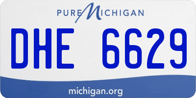MI license plate DHE6629