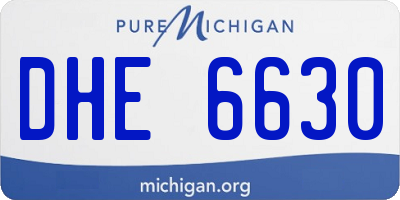 MI license plate DHE6630