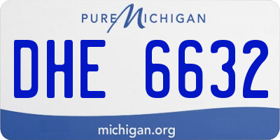 MI license plate DHE6632