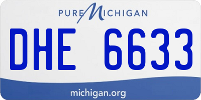 MI license plate DHE6633