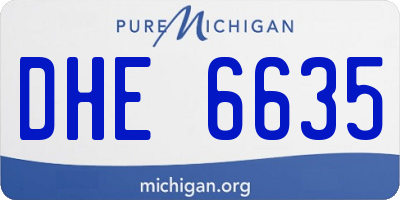 MI license plate DHE6635