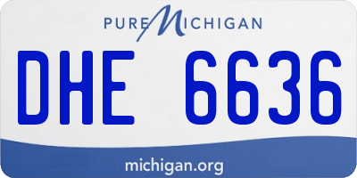 MI license plate DHE6636