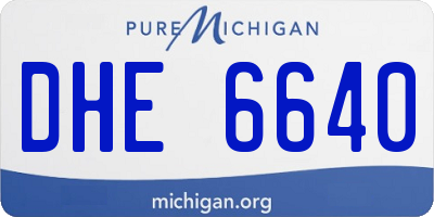 MI license plate DHE6640