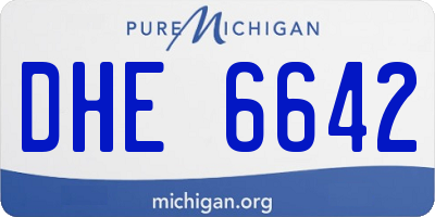 MI license plate DHE6642