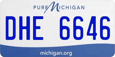 MI license plate DHE6646