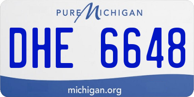 MI license plate DHE6648