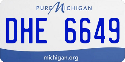 MI license plate DHE6649