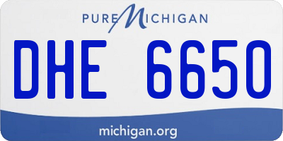 MI license plate DHE6650