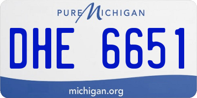 MI license plate DHE6651