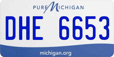 MI license plate DHE6653