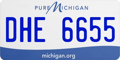 MI license plate DHE6655