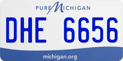 MI license plate DHE6656