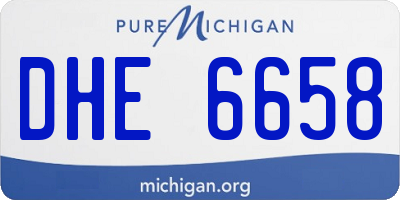 MI license plate DHE6658