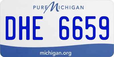 MI license plate DHE6659
