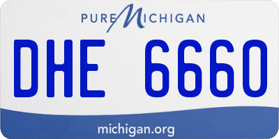 MI license plate DHE6660