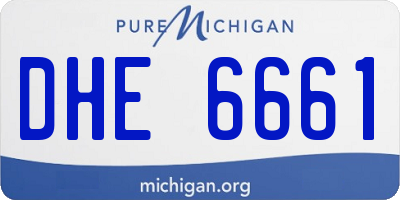 MI license plate DHE6661