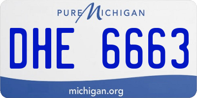 MI license plate DHE6663