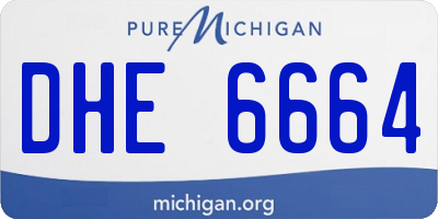 MI license plate DHE6664