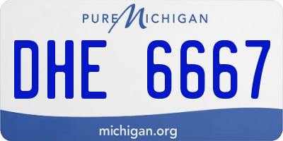 MI license plate DHE6667