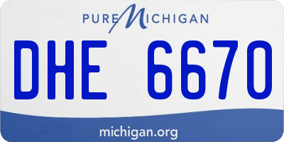 MI license plate DHE6670