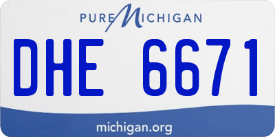 MI license plate DHE6671