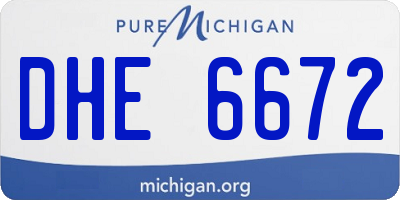 MI license plate DHE6672