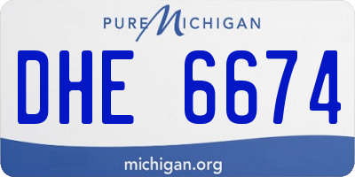 MI license plate DHE6674