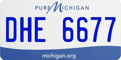 MI license plate DHE6677