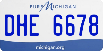 MI license plate DHE6678