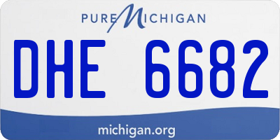 MI license plate DHE6682