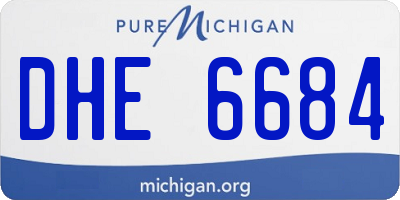 MI license plate DHE6684