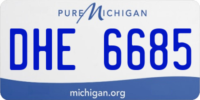 MI license plate DHE6685