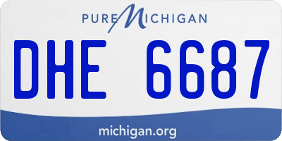 MI license plate DHE6687