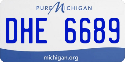 MI license plate DHE6689
