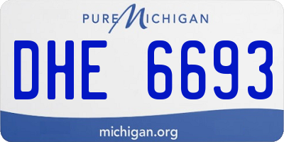 MI license plate DHE6693