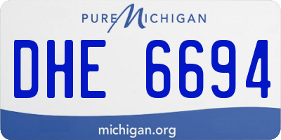 MI license plate DHE6694