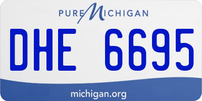 MI license plate DHE6695