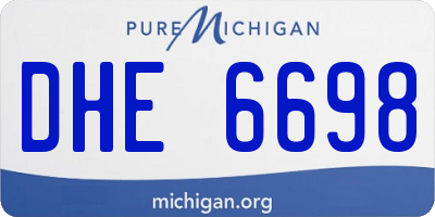 MI license plate DHE6698