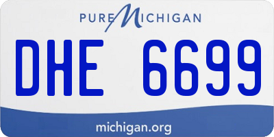 MI license plate DHE6699